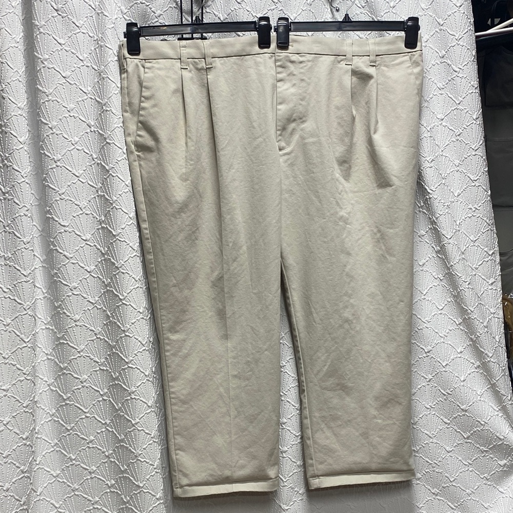 Izod‎ size 52X30 Light Cream tan khaki dress casual Pants comfy big & tall
